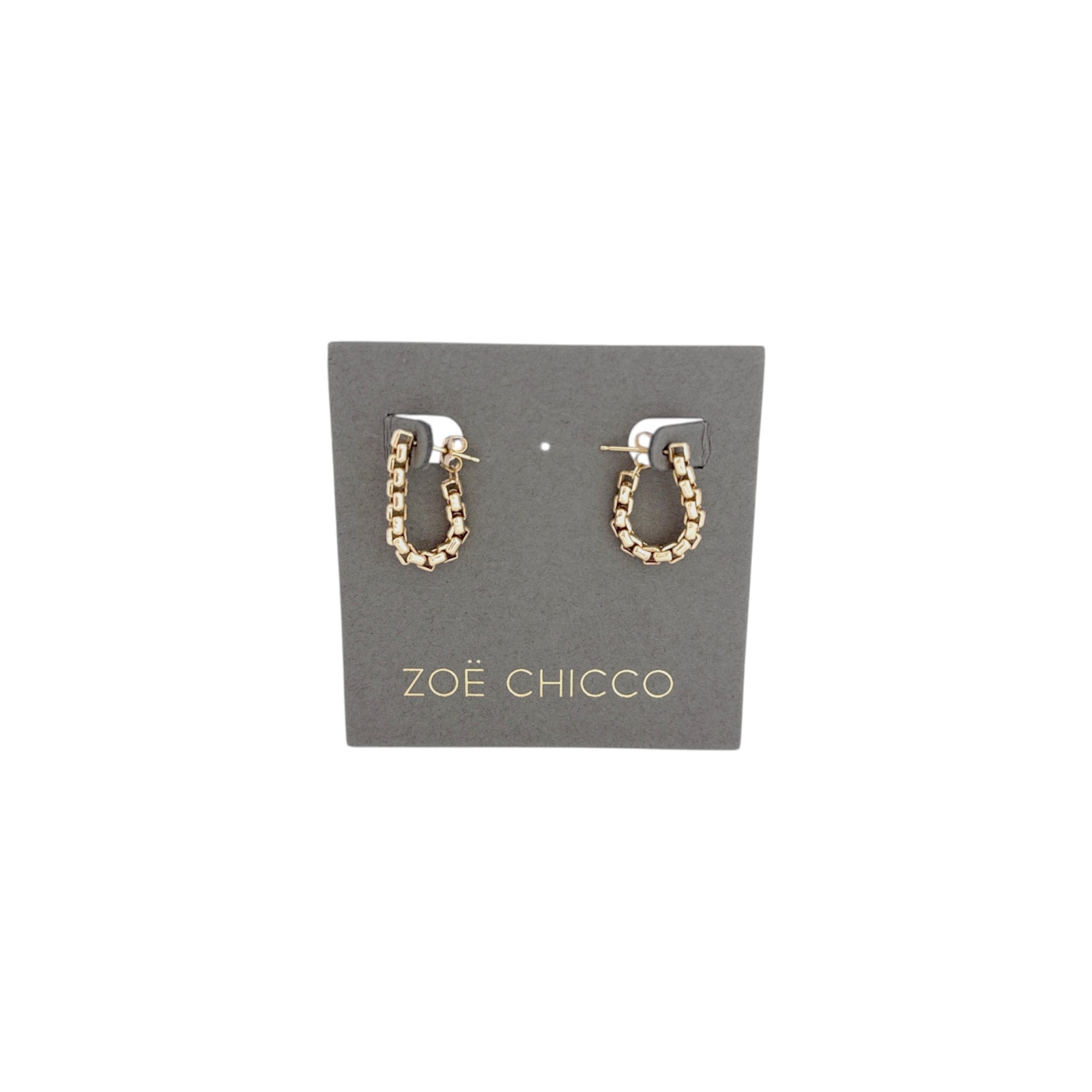 Zoe Chicco 14k Gold Large Box Chain Huggie Earrings — image 4 of 8